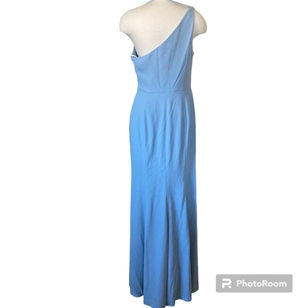 After Six NWT One Shoulder Draped Cowl Maxi Dress In Mist Size 8 - Picture 7 of 8